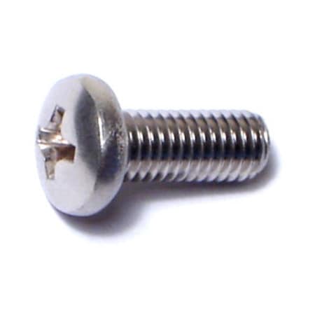Midwest Fastener #10-32 x 1/2 in Phillips Pan Machine Screw, Plain 18-8 Stainless Steel, 100 PK 07121